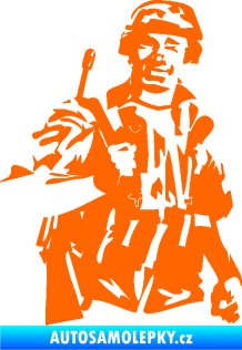 Samolepka Voják 014 pravá Fluorescentní oranžová