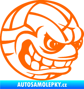 Samolepka Volejbalový míč 001 pravá s obličejem Fluorescentní oranžová