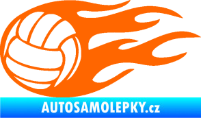 Samolepka Volejbalový míč 002 levá Fluorescentní oranžová