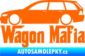 Samolepka Wagon Mafia 002 nápis s autem Fluorescentní oranžová