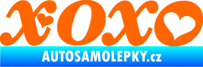 Samolepka XOXO nápis se srdíčkem Fluorescentní oranžová
