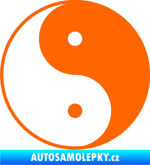 Samolepka Yin yang - logo JIN a JANG Fluorescentní oranžová