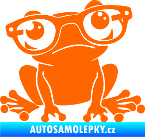 Samolepka Žába 011 pravá kouká s brýlemi Fluorescentní oranžová