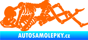 Samolepka Zamilované kostry 001 levá láska až za hrob Fluorescentní oranžová