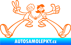 Samolepka Zamilovaný pár  Fluorescentní oranžová