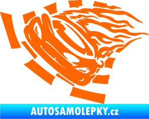 Samolepka Závodní auto 004 levá Fluorescentní oranžová