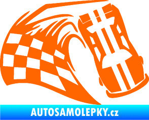 Samolepka Závodní auto 005 pravá Fluorescentní oranžová
