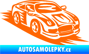 Samolepka Závodní auto 006 pravá Fluorescentní oranžová