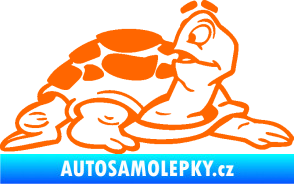 Samolepka Želva 003 pravá Fluorescentní oranžová
