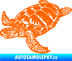 Samolepka Želva 005 levá Fluorescentní oranžová