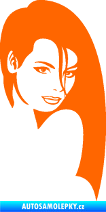 Samolepka Žena tvář 002 pravá Fluorescentní oranžová