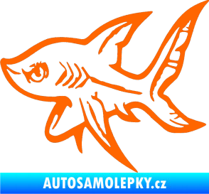 Samolepka Žralok 001 levá Fluorescentní oranžová