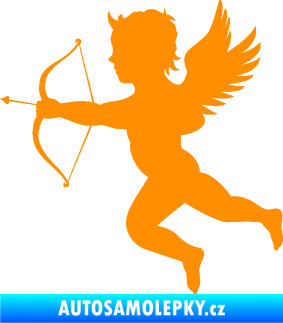 Samolepka Amor 001 levá cupid andílek oranžová