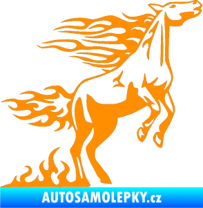 Samolepka Animal flames 001 pravá kůň oranžová