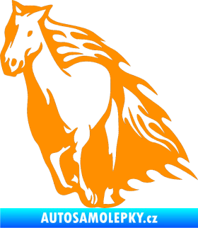Samolepka Animal flames 006 levá kůň oranžová