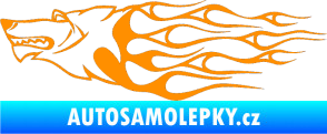 Samolepka Animal flames 017 levá vlk oranžová