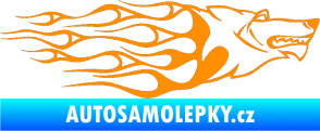Samolepka Animal flames 017 pravá vlk oranžová