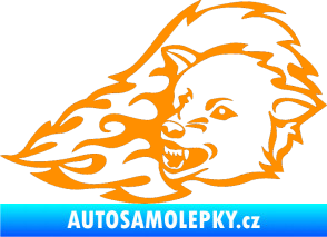 Samolepka Animal flames 036 levá vlk oranžová