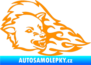 Samolepka Animal flames 036 pravá vlk oranžová