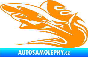 Samolepka Animal flames 037 levá žralok oranžová