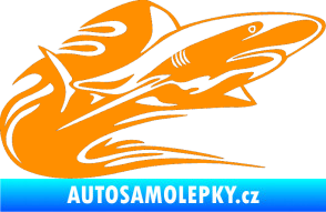 Samolepka Animal flames 037 pravá žralok oranžová