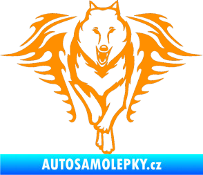 Samolepka Animal flames 039 pravá  vlk oranžová