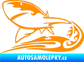 Samolepka Animal flames 041 levá žralok oranžová