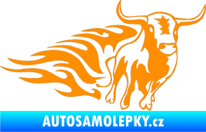 Samolepka Animal flames 057 pravá býk oranžová