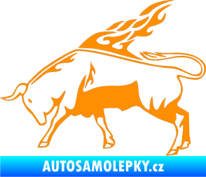Samolepka Animal flames 067 levá býk oranžová