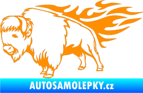Samolepka Animal flames 077 levá býk oranžová