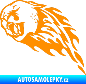 Samolepka Animal flames 083 levá puma oranžová