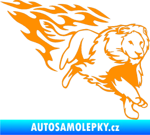 Samolepka Animal flames 087 pravá lev oranžová