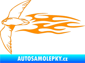 Samolepka Animal flames 095 levá letící pták oranžová