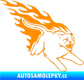 Samolepka Animal flames 096 pravá puma oranžová