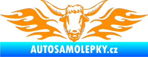Samolepka Animal flames 098 levá býk oranžová