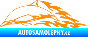 Samolepka Animal flames 099 levá delfín oranžová