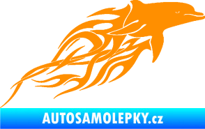 Samolepka Animal flames 102 pravá delfín oranžová