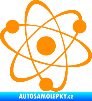 Samolepka Atom  oranžová