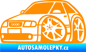 Samolepka Audi A3 karikatura levá oranžová