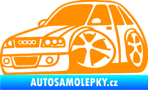 Samolepka Audi A4 karikatura levá oranžová