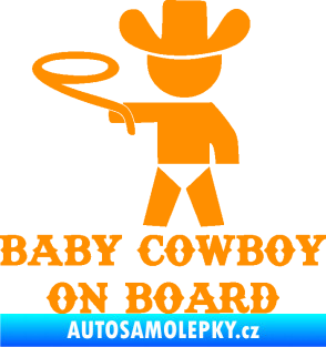 Samolepka Baby cowboy on board levá oranžová