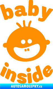 Samolepka Baby inside 002 pravá dva zuby na palubě oranžová