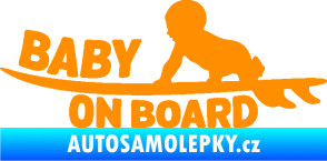 Samolepka Baby on board 010 levá surfing oranžová