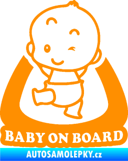 Samolepka Baby on board 011 levá s nápisem oranžová