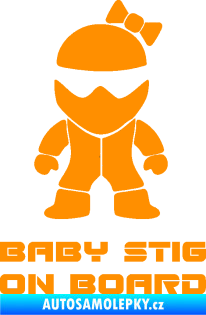 Samolepka Baby stig on board girl oranžová