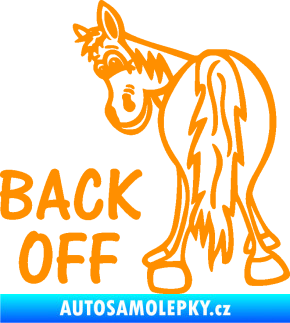 Samolepka Back off levá koník oranžová