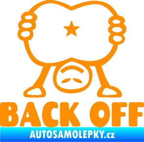 Samolepka Back off panáček oranžová