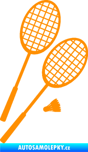 Samolepka Badminton rakety pravá oranžová