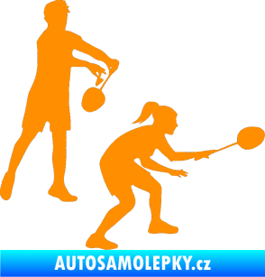 Samolepka Badminton team pravá oranžová