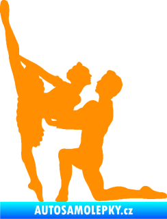 Samolepka Balet 002 levá taneční pár oranžová